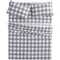 Wholesale Classic plaid pattern printed brushed bedding set sheet set for bedroom